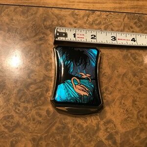 Vintage Art Deco Flamingo Enamel Compact